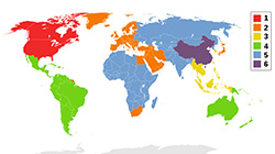 Map of DVD Region Codes